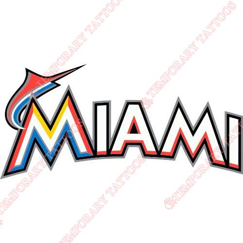 Miami Marlins Customize Temporary Tattoos Stickers NO.1687